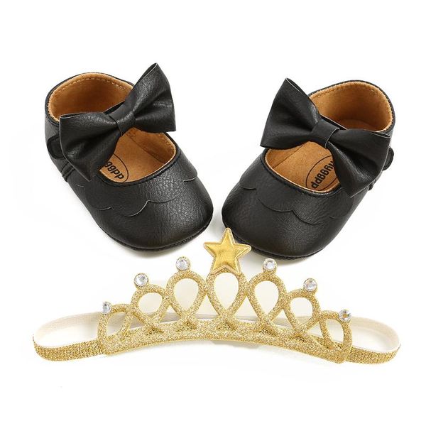 

first walkers toddler baby shoes pu leather boys girls moccasins moccs bow fringe soft soled non-slip footwear crib shoes+headband