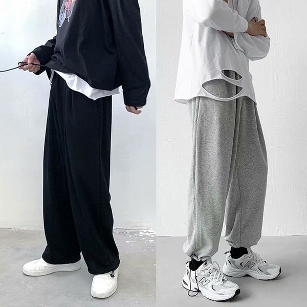 

trendy hip hop sports men's street loose trend casual handsome versatile drawstring legged basketball pants, Black