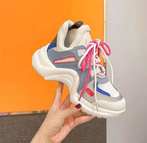 

fashion quality designer shoes woman real leather cartoon handmade multicolor gradient technical sneakers women shoes trainers shoe bagshoe1, Black