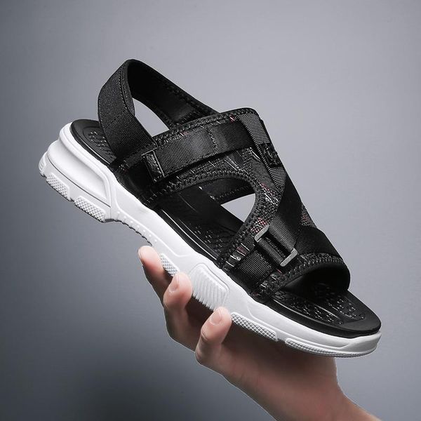 

sandals summer men beach outdoor comfortable soft footwear rubber male casual shoes zapatillas hombre, Black