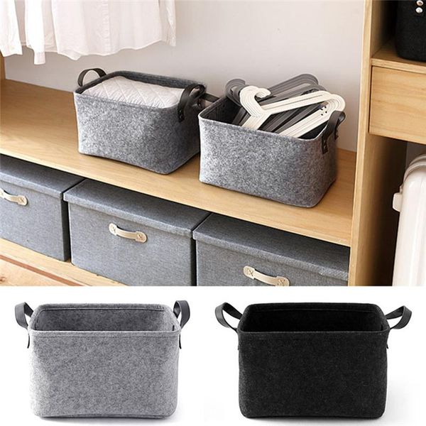

simple portable felt toy storage basket foldable laundry clothing baskets