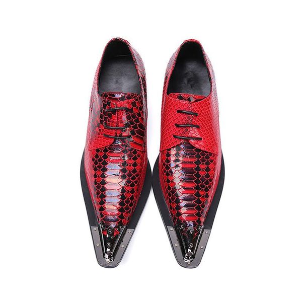 

dress shoes toe men's pointed fish scale pattern river lace-up oxford for men party wedding size 38-46, Black