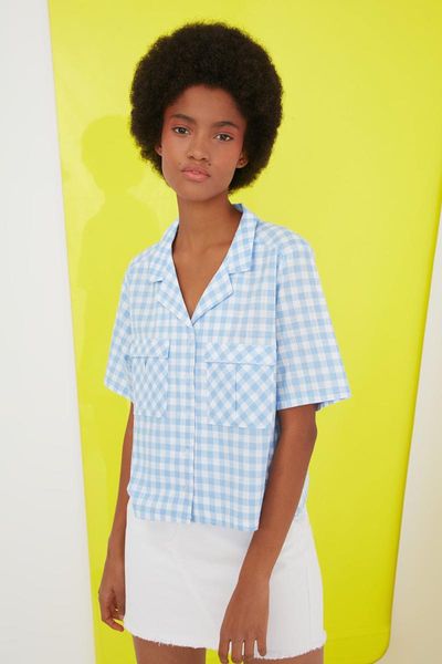 

women's blouses & shirts trendyol double pockets shirt twoss21go0547, White