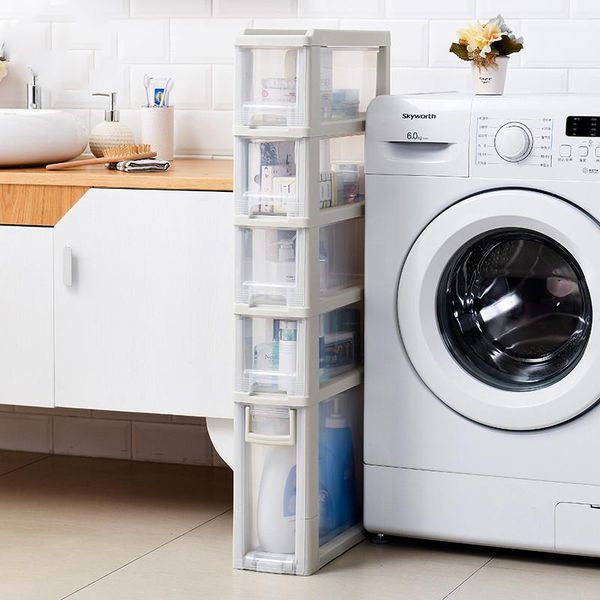 

storage bottles & jars kitchen bathroom cabinet slot rack four layers narrow living room