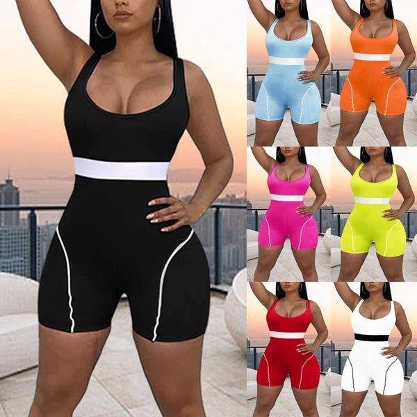 

yoga outfit tracksuit suit sport vest sling print sports high waist jumpsuit casual exercise training set women fashion rompers tights