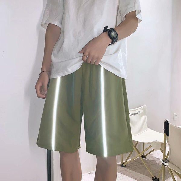 

men's shorts men korean fashions reflective cargo women 2021 summer mens loose sweat casual jogger streetwear, White;black