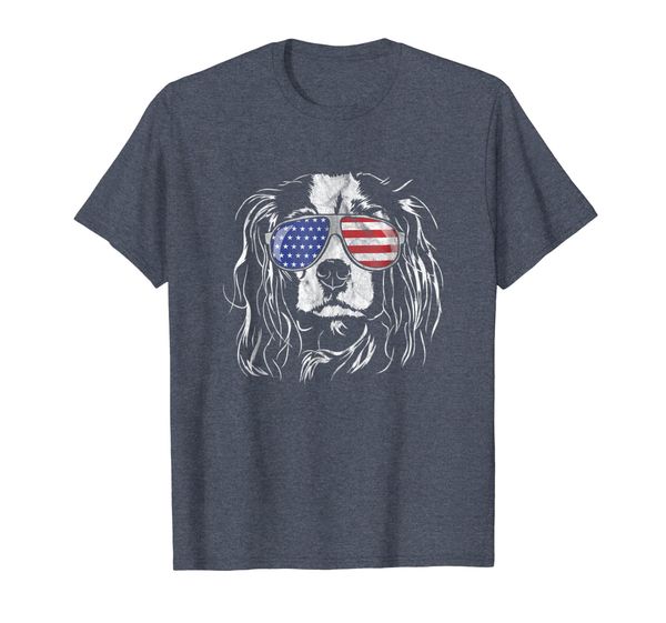 

funny proud cavalier king charles spaniel patriotic dog tee, White;black