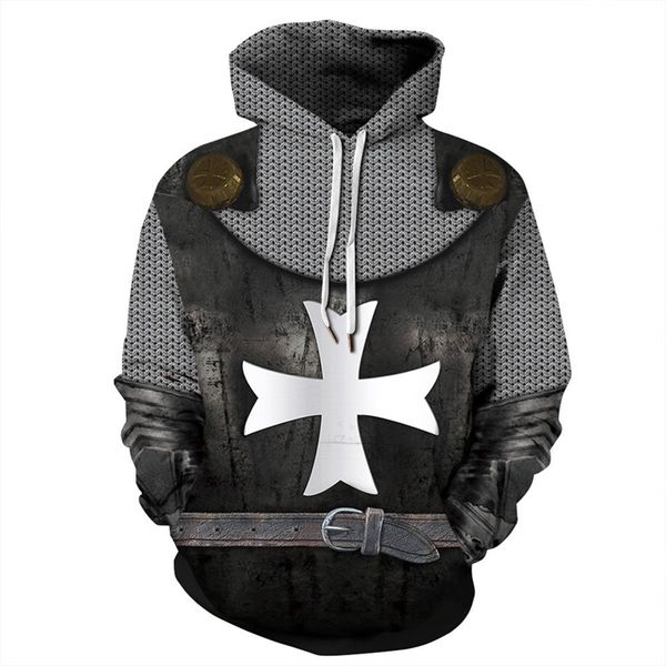 

3d digital printing sweater european size men's and women's hoodie, Black
