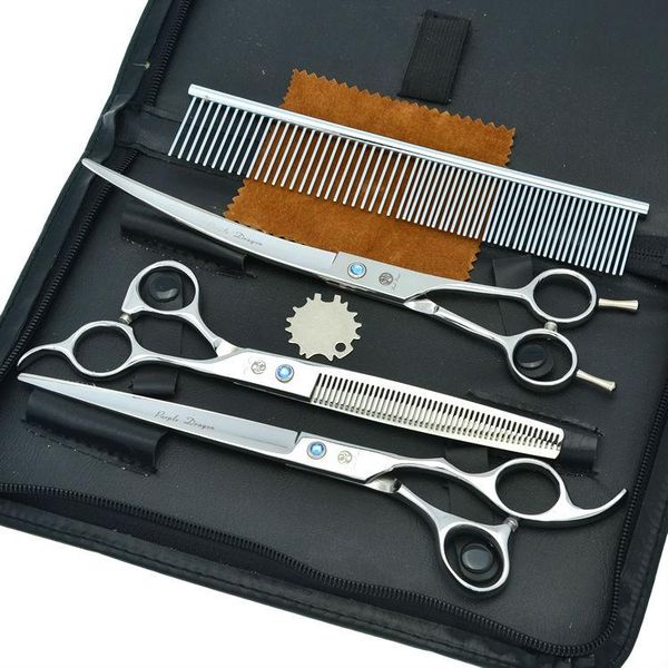 

hair scissors purple dragon 7 inch pet grooming set dogs cutting thinning curved shears puppy cat clippers b0013b