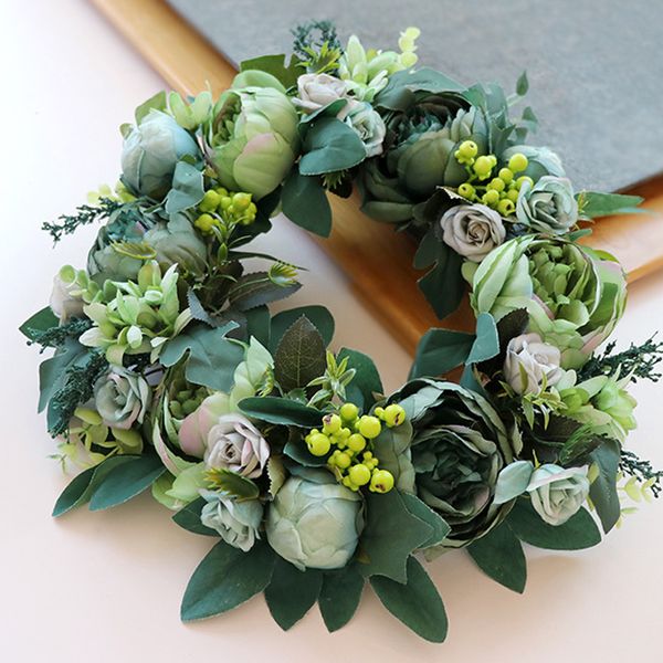 

artificial flower wreath 40cm multiple styles silk simulation peony garland for the front door wedding home decor