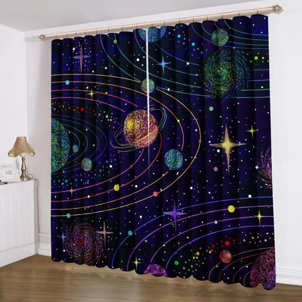 

curtain & drapes colorful galaxy curtains multicolor outer space window 3d print universe starry sky home treatments