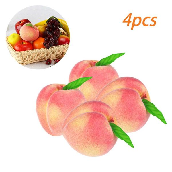 

party decoration 4pcs artificial fruits simulation peaches foam fake fruit for home decor high imitation