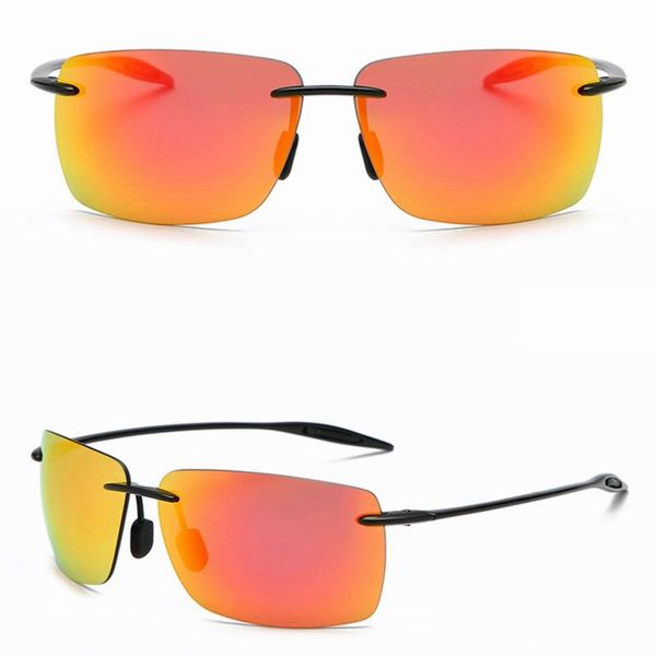 

sunglasses est sun ultralight square high unbreakable men rimless lightweight driving rou polarized glasses brand design tr90, White;black