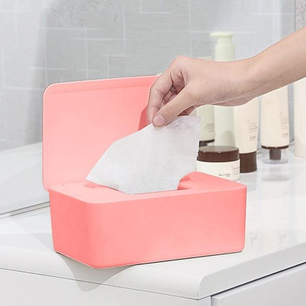 

tissue boxes & napkins dustproof storage box case wet wipes dispenser holder with lid for home office desk car jy