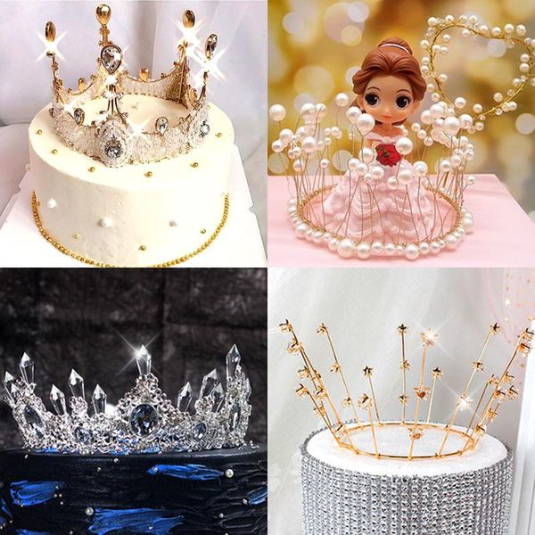 

other festive & party supplies glitter metal crown cake er children hair ornaments birthday cupcake decoration wedding dessert personali