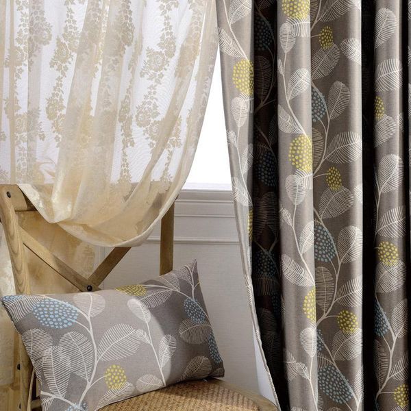 

curtain & drapes explosive high-precision curtains garden leaf printing jacquard high-end full blackout for living room bedroom
