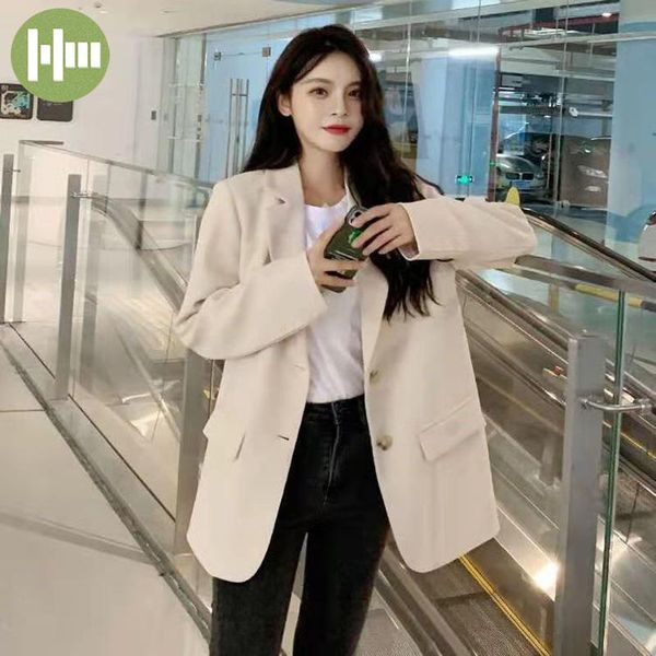

women's suits & blazers 2021 fashion spring autumn slim coat versatile women clothes suit early work wear black, White;black