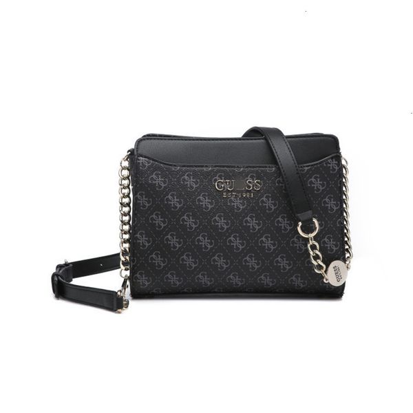 

gues new printed double pocket messenger bag single shoulder women's korean simple