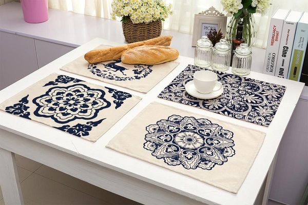 

cushion/decorative pillow chinese style cotton and linen waterproof insulation western placemat dining table non-slip washable tableware cup