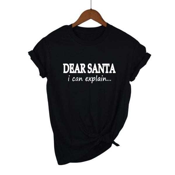 

harajuku dear santa i can expain fashion women shirts 100% cotton 0 neck ee female short slleve girl casual tshirt drop ship women's t-, White