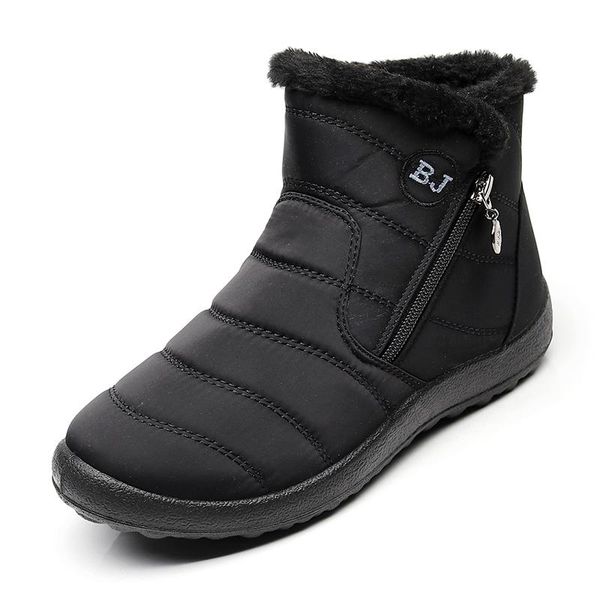

boots 2021 winter snow women's shoes plus size 43 very warm women ankle, Black