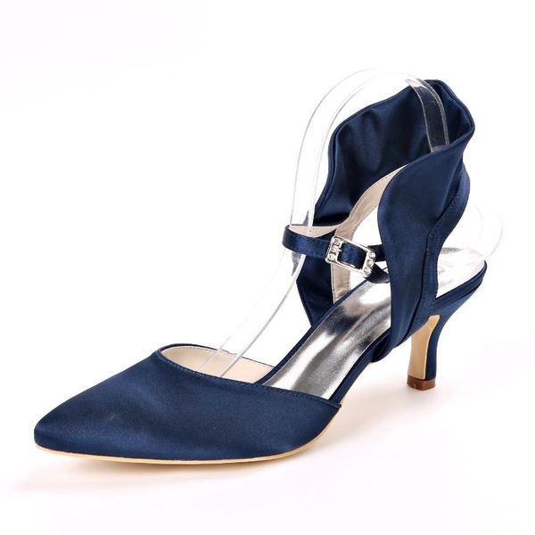 Sandalet 2021 Lady Saten Abiye Ayakkabı 2 inç Topuklu Victoria Tarzı Yaz Sivri Burun Slingback Kadınlar Pompaları