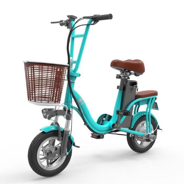 

electric bicycle lightweight bike mini 12 inch 400w 48v 70km lithium battery parent-child foldable adult, Silver;blue