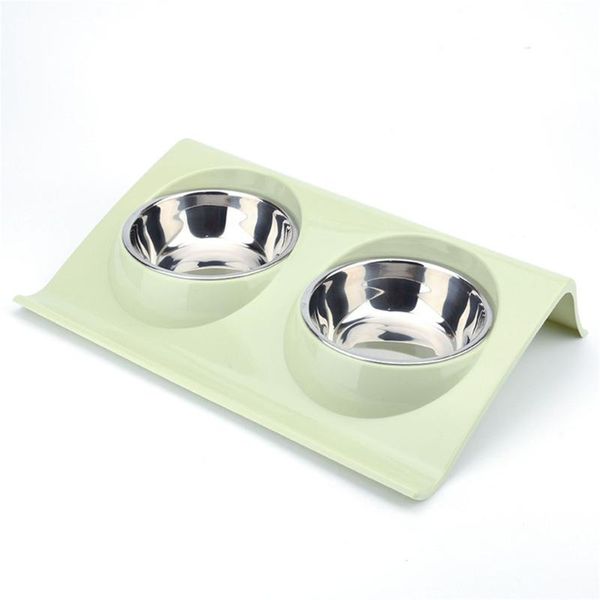 

double dog cat bowls stainless steel pet water feeder for puppy cats pets supplies feeding dishes apparel