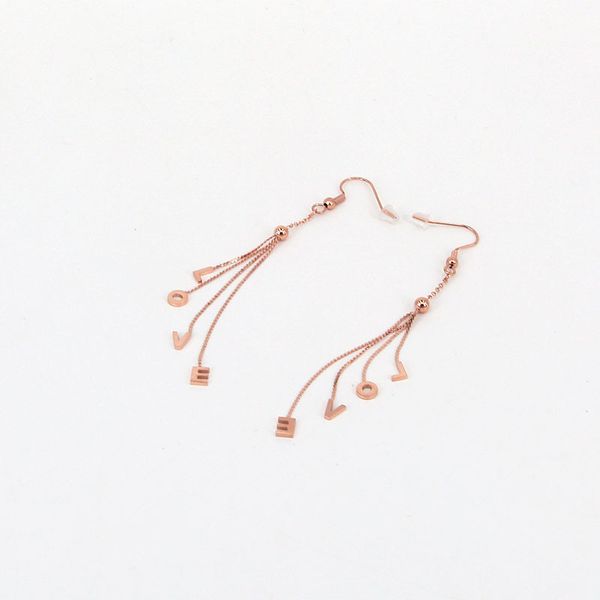 

e2-307a japan and south korea fashion rose gold hanging love letter accessories ear hook fashionable feminine temperament versatile, Golden