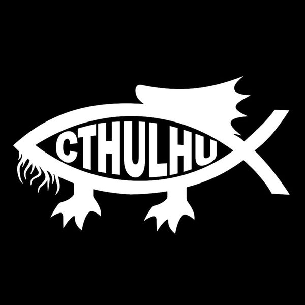 

13.7cm*7.8cm cthulhu fish fashion car sticker decor vinyl decal