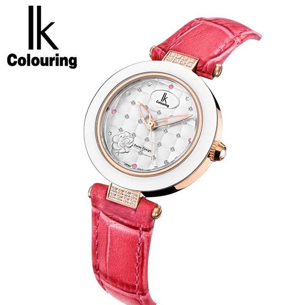 

wristwatches ik ceramic quartz watch fashion casual waterproof ladies strap student table female, Slivery;brown