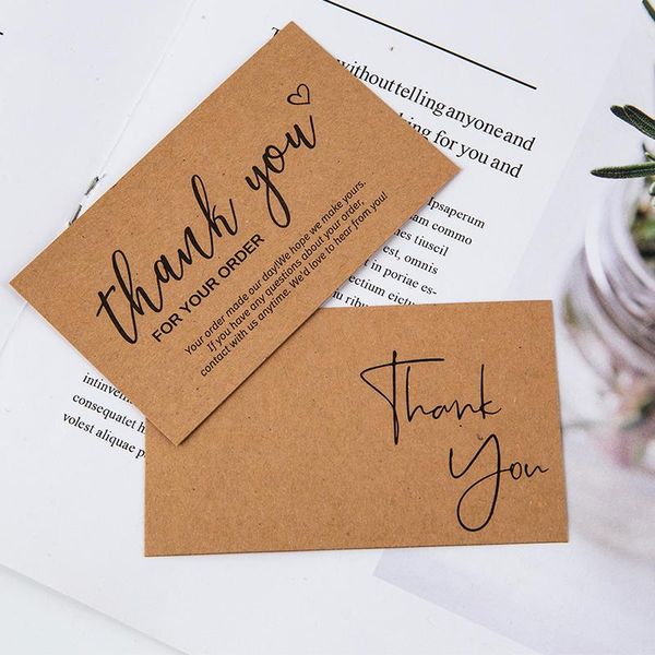 

greeting cards 30pcs natural kraft paper thank you card enterprise store business