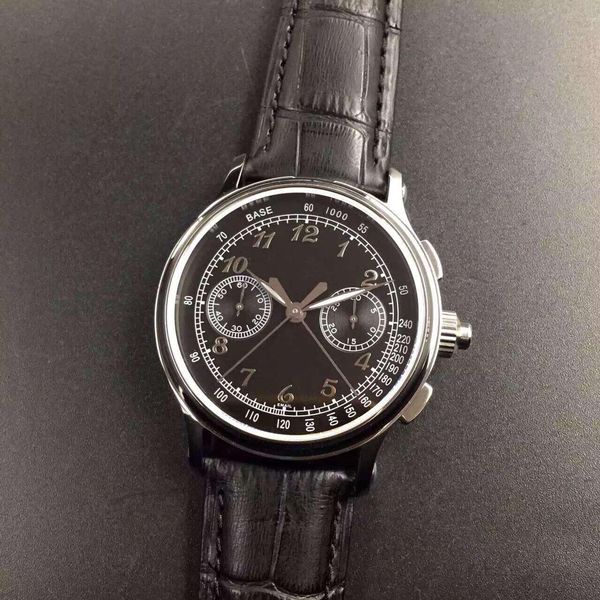 

bm montre de luxe mens watches 41mm swiss 7750 automatic mechanical movemnt fine steel watch italian calfskin strap wristwatches, Slivery;brown