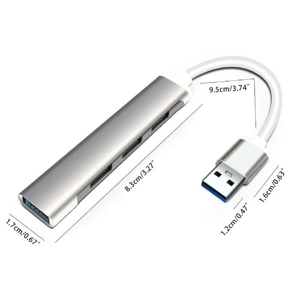 

hubs 50la portable usb 3.0 hub splitter extender 4 port ultra slim data aluminum alloy docking station