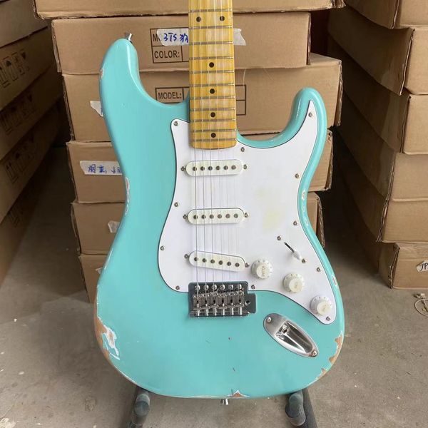 

aged electric guitar 100% man made elder body maple fingerboard guitarar