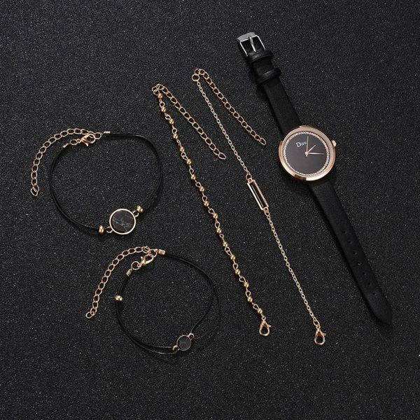 

wristwatches temperament leather band bracelet watch women ladies quartz wristwatch suit watches female clock valentine gift for q4, Slivery;brown