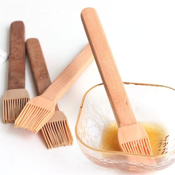 

tools & accessories 1pcs portable silicone oil brush liquid pastry kitchen baking bbq bread cream cooking basting