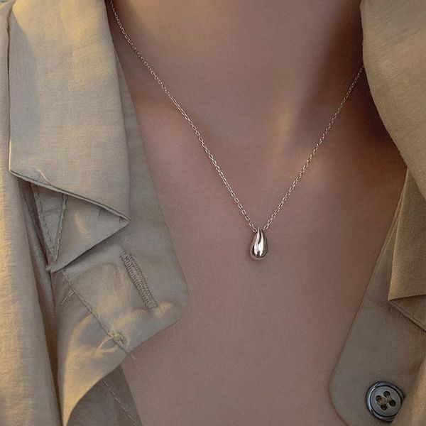 

pendant necklaces water drop necklace simple clavicle chain wild, Silver