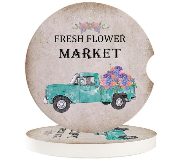 

table runner spring cyan car flower hydrangea retro cup mat contrast mug teacup pad for home decor accessories