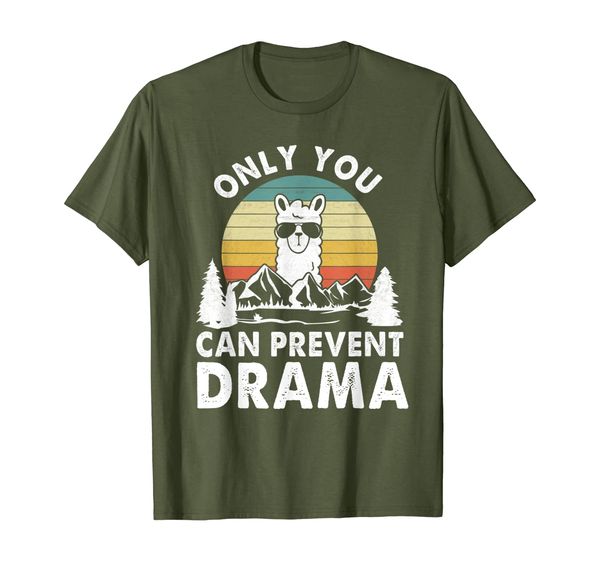 

Vintage Llama Nature Camping Only You Can Prevent Drama T-Shirt, Mainly pictures
