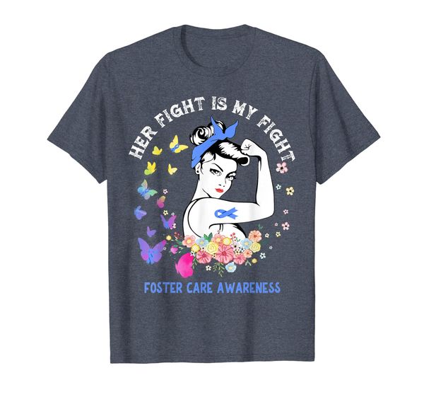 

her fight is my fight foster care awareness shirt, White;black