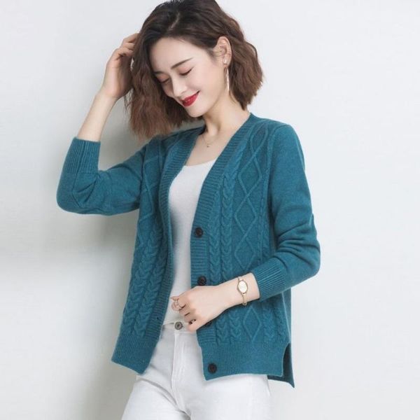 

women's knits & tees cardigan sweater women korean fashion knitted pull long sleeve femme vintage plus size casual loose harajuku knitw, White