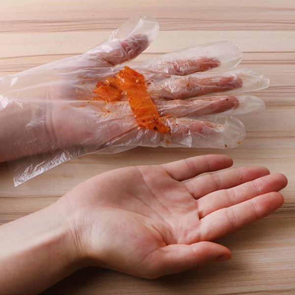 

disposable gloves 200pcs/box plastic household kitchen restaurant bbq fruit vegetable pe glove dinning beauty accessories