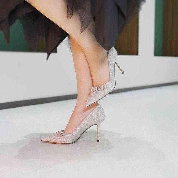 

woman sandals pumps new design silver heeled sandal crystal wedding shoes women black rhinestone wedges flip flop sandles heels