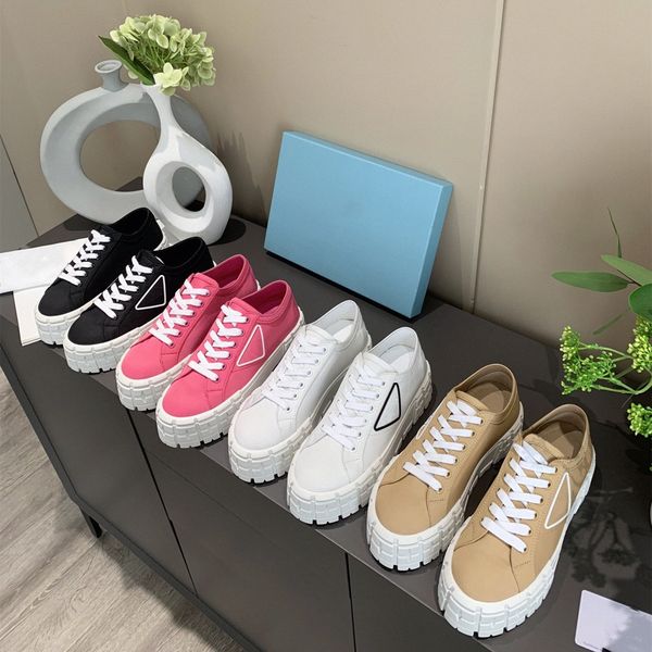 

women wheel cassetta platform nylon gabardine casual shoes thick rubber bottom trainer flat canvas fashion confortable obliques womens outdo, Black