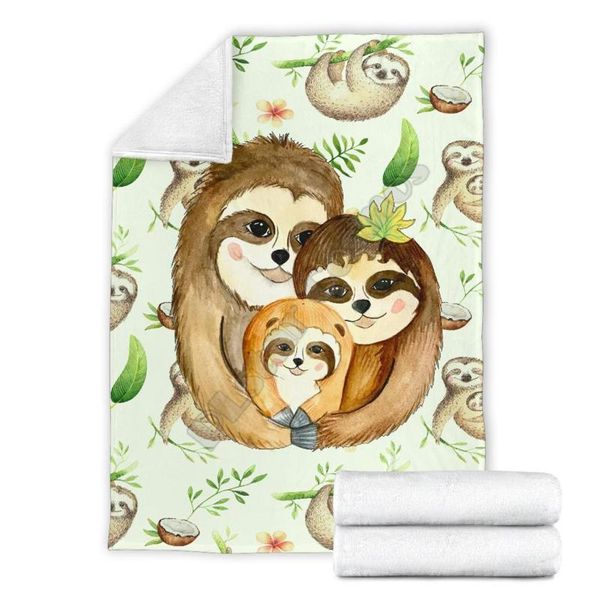 

blankets sloth house sherpa blanket plush velvet warm sheet office nap 3d fleece