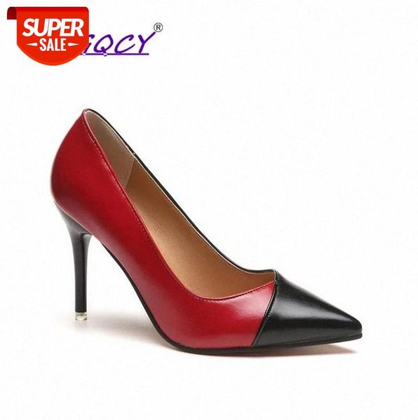 

Mixed Colors Thin heels High pumps women shoes 2019 spring autumn Fashion Shallow Office Casual ladies #v31o, Black