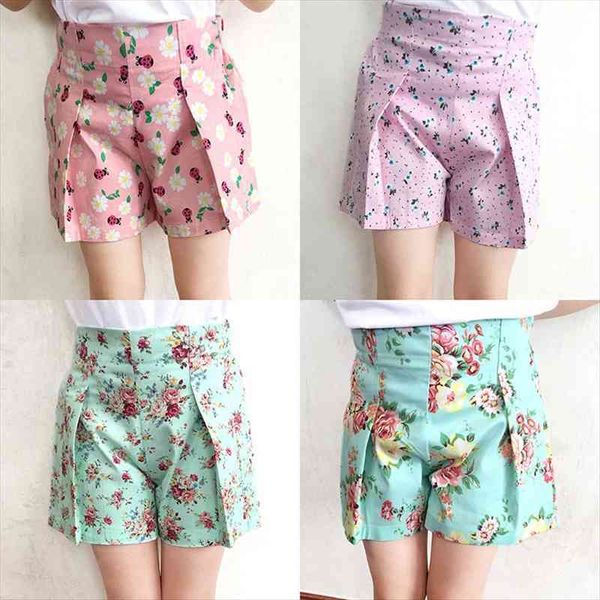 

girls shorts summer children short 3 11y baby clothing high stretch cotton floral printed beach kids pants, Black