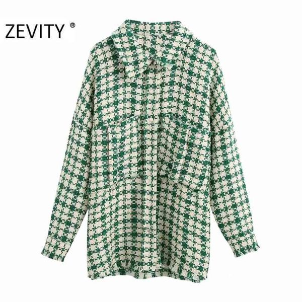 

autumn women vintage plaid print woolen shirt coat lady long sleeve pocket patch tassel casual jacket chic ct602 210420, Black;brown
