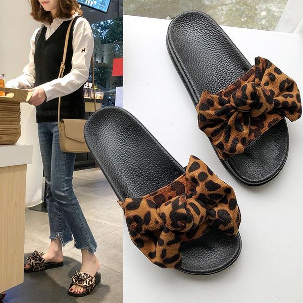 

slippers aleafalling soft leather women summer massage flat leopard lady's zapatos mujer fashion girl's street style, Black